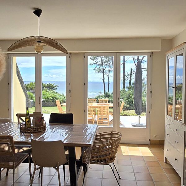 Ar Mor Breizh House - Crozon | Living room with sea view